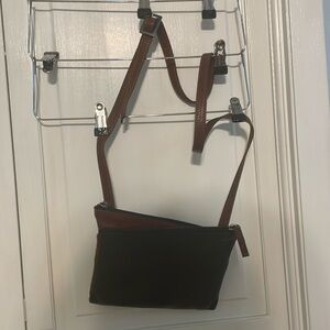 Joanel of Canada Collection leather crossbody bag brown and black